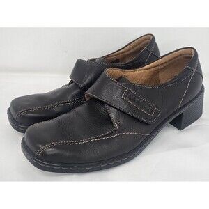 Josef Seibel Monk Strap Loafers Womens 37 US 6 Brown Square Toe 2" Block Heel